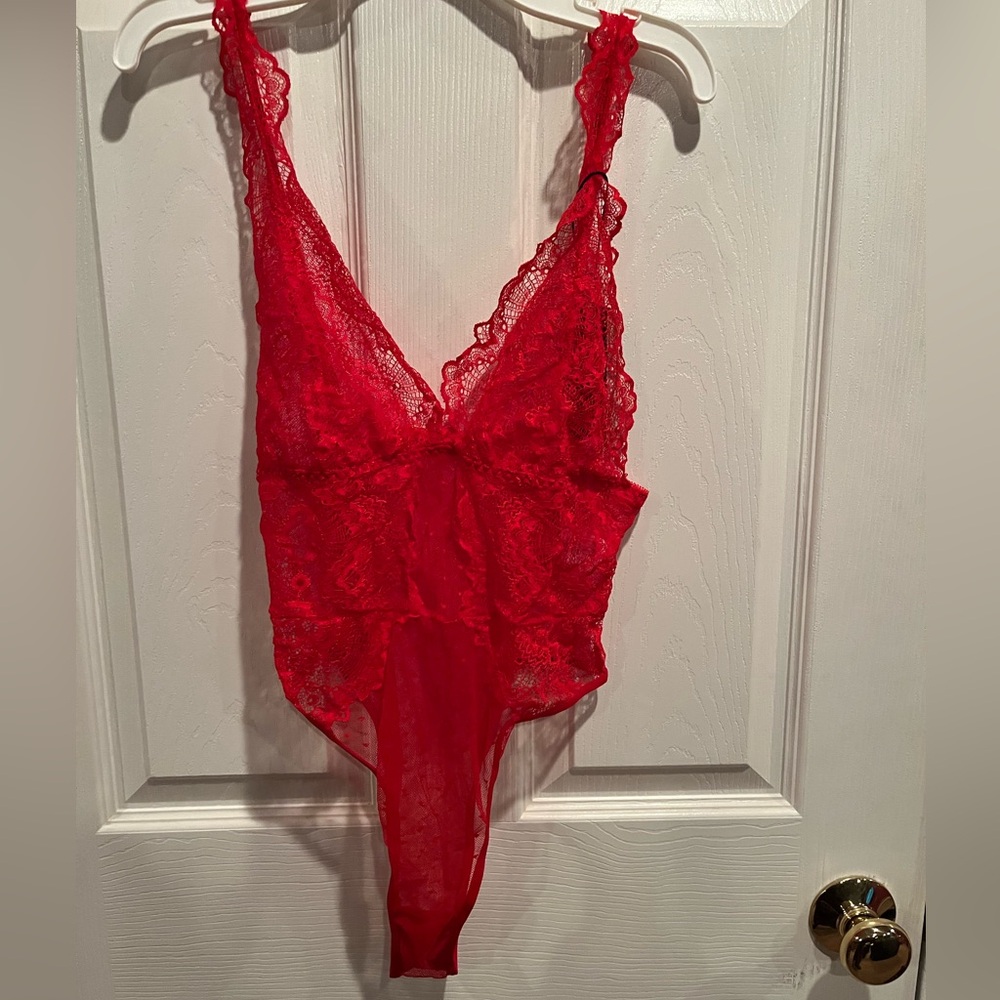 Garmol red lace lingerie.  Size large
